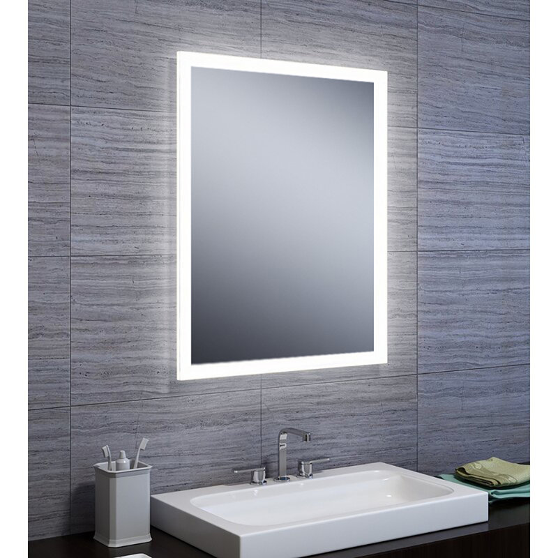 Orren Ellis Davlin Frameless Lighted Bathroom / Vanity Mirror & Reviews Wayfair